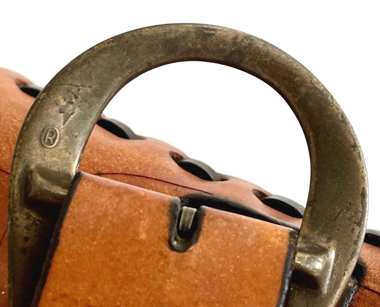 Vintage 70s Tooled Leather Satchel Handmade Distressed Worn Leather Western Work Bag Laptop Case