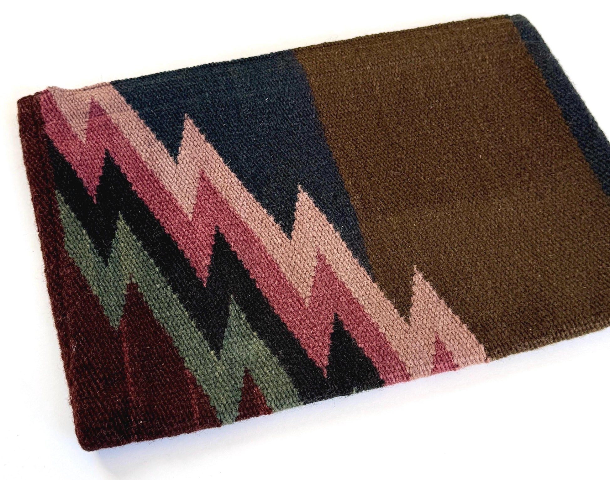 Southwest Handwoven Wool Clutch Bag Purse Pouch Vintage Geometric Weaving Likely Southwest Native American Navajo