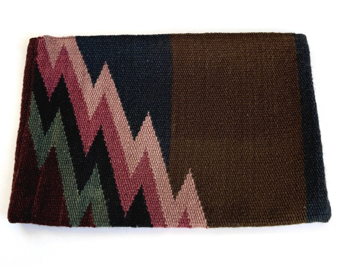 Southwest Handwoven Wool Clutch Bag Purse Pouch Vintage Geometric Weaving Likely Southwest Native American Navajo