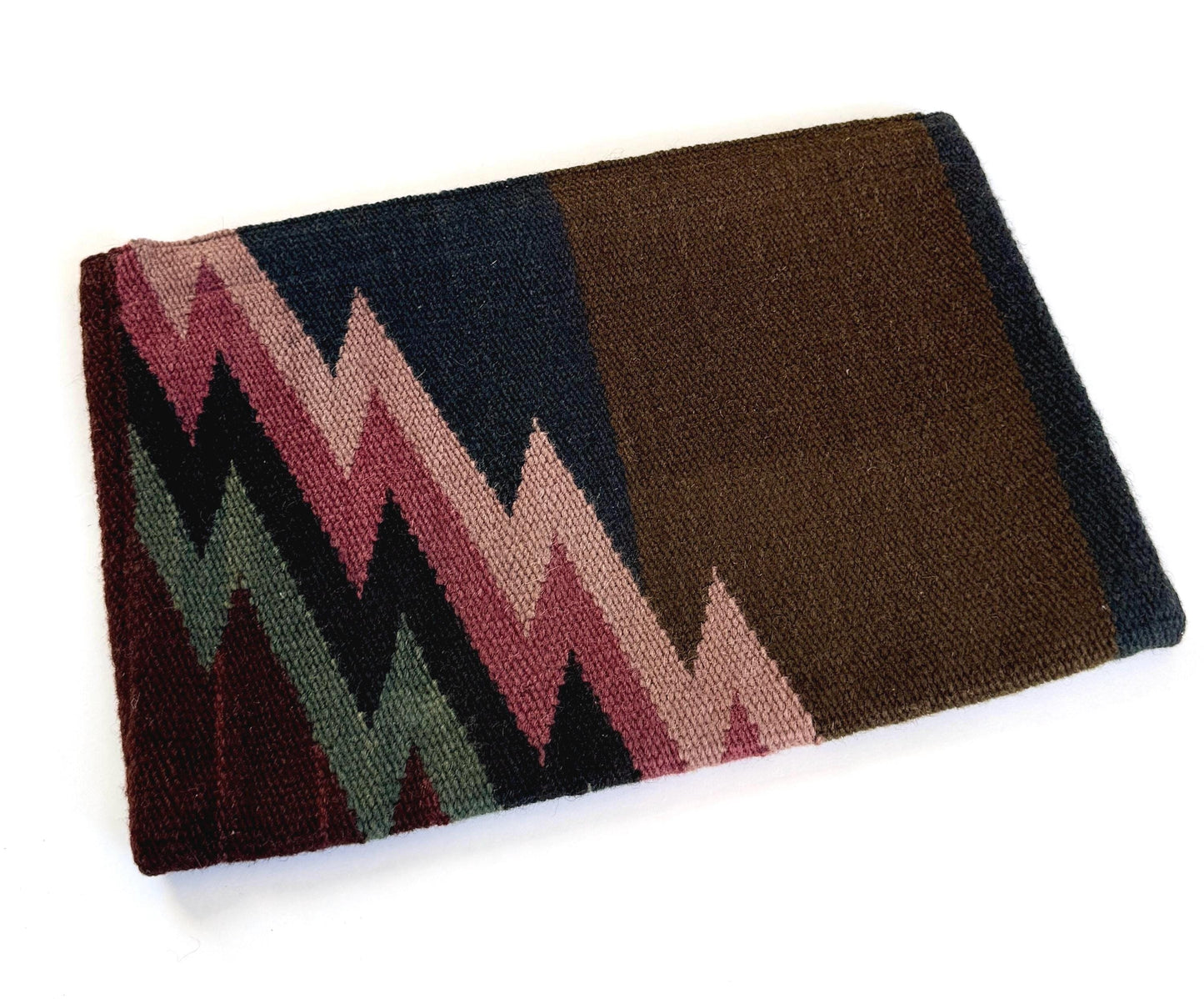 Southwest Handwoven Wool Clutch Bag Purse Pouch Vintage Geometric Weaving Likely Southwest Native American Navajo