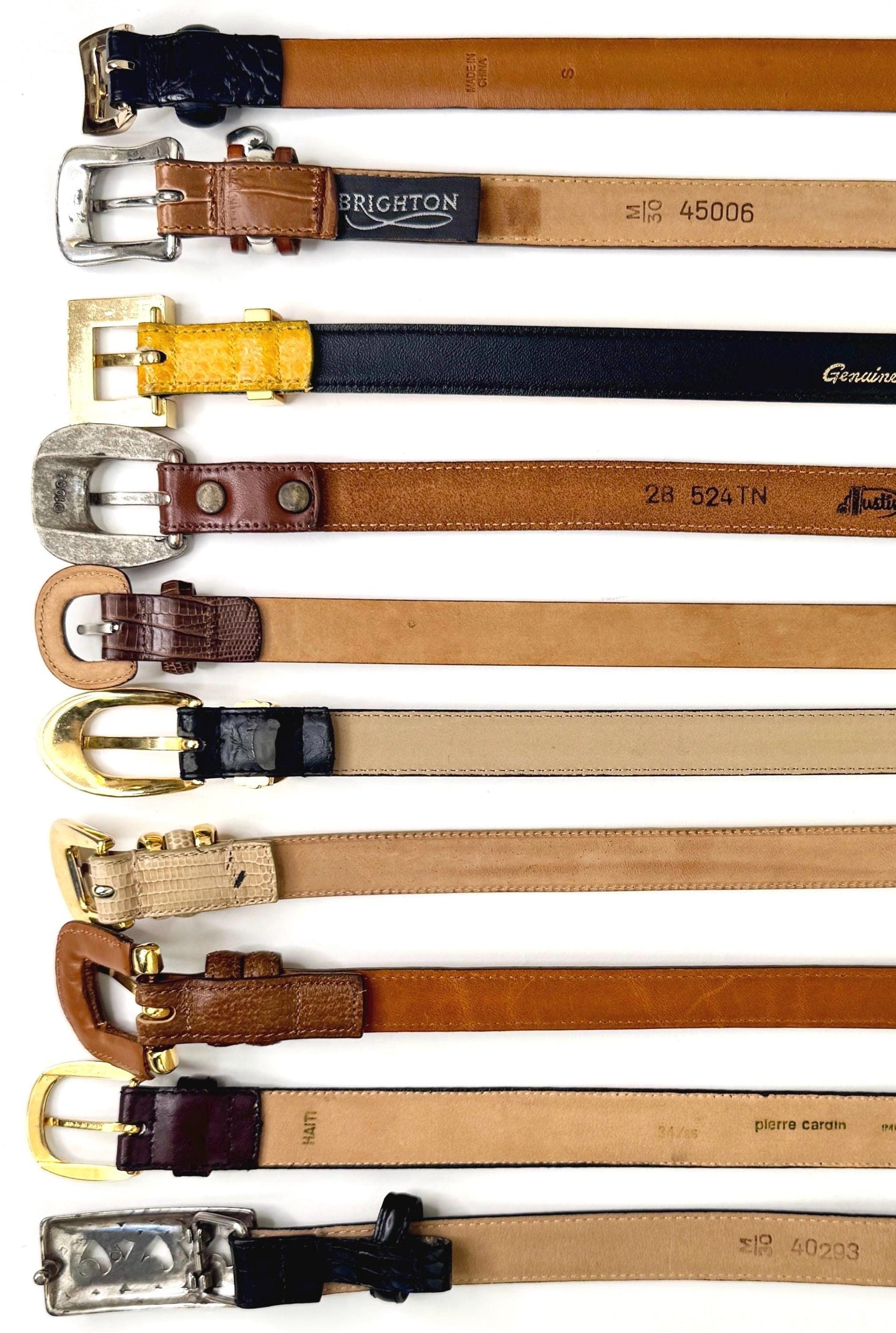 Vintage Skinny Belt 80s 90s Solid Minimalist Brown Black Neutral Leather Strap