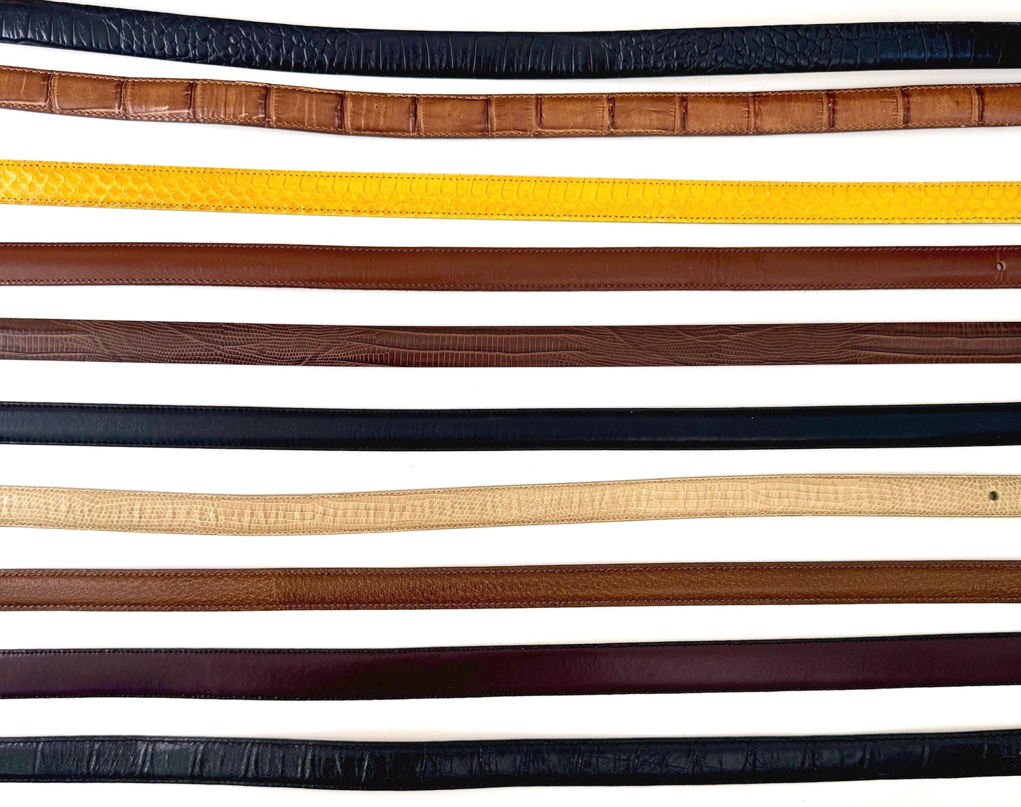 Vintage Skinny Belt 80s 90s Solid Minimalist Brown Black Neutral Leather Strap