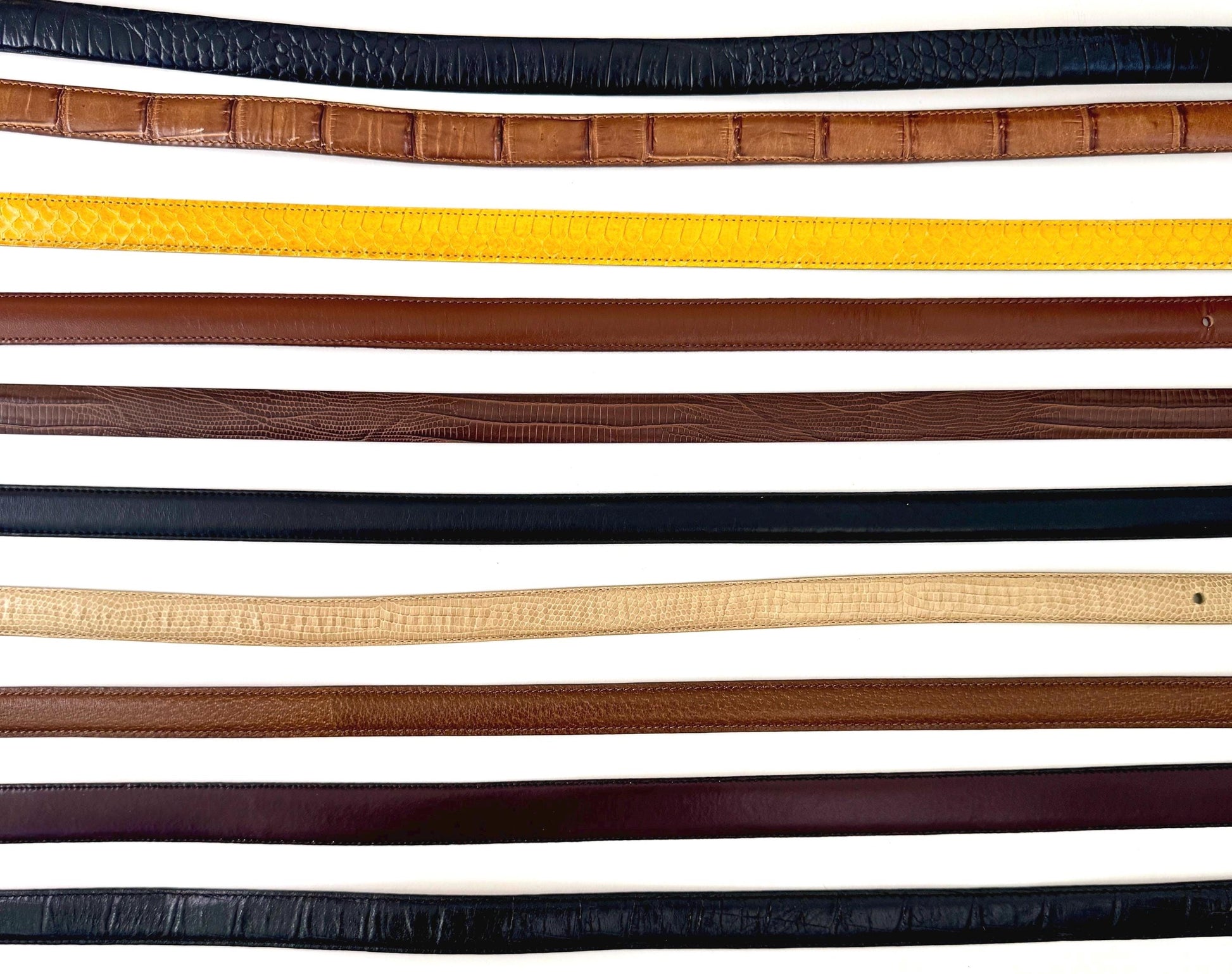 Vintage Skinny Belt 80s 90s Solid Minimalist Brown Black Neutral Leather Strap