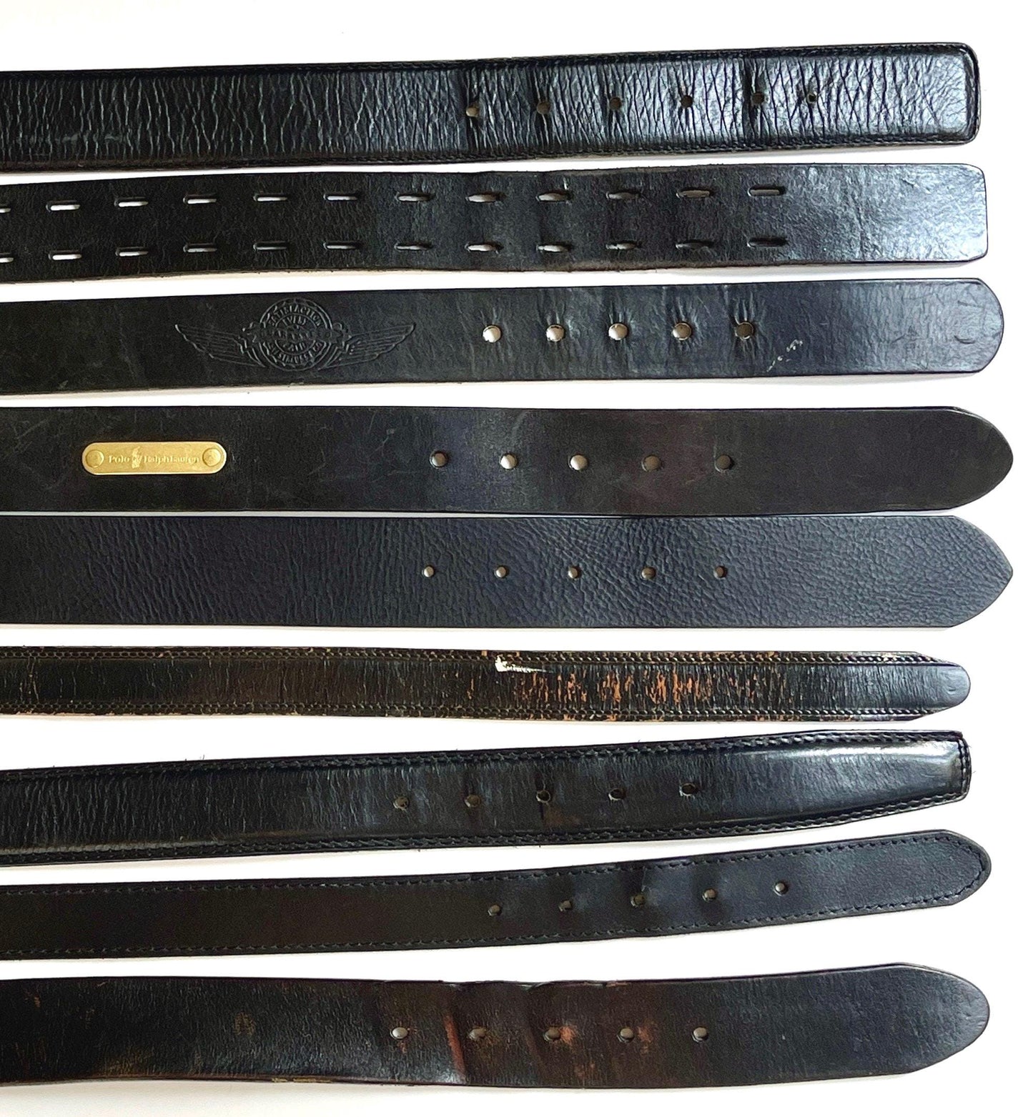 Solid Black Leather Belt Vintage Mens Women's Belts Minimalist Simple Plain