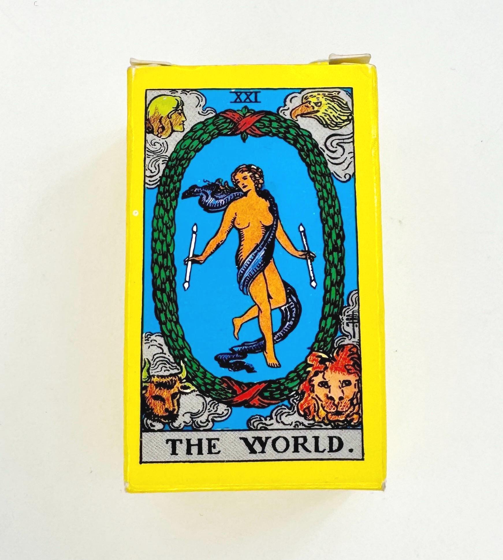 Vintage Tarot Card Deck 70s 80s Raider Waite Miniature Sealed Never Used Cards Made in Switzerland
