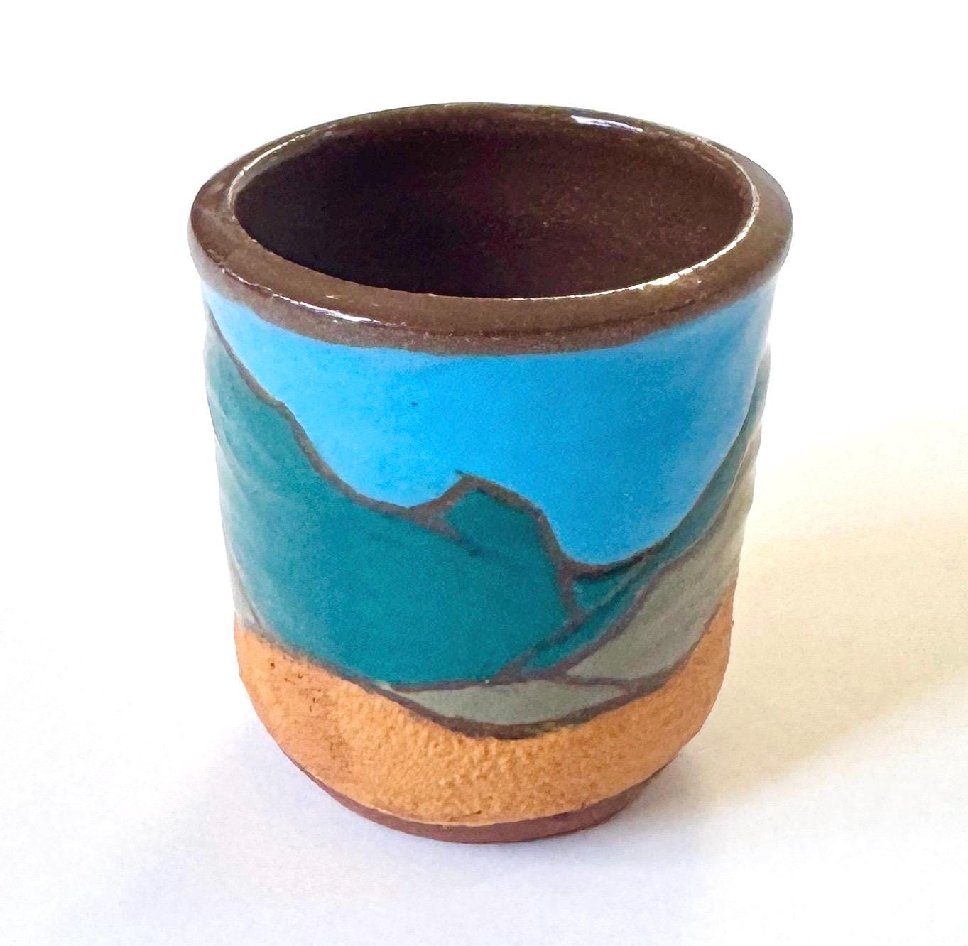 Vintage Desert Landscape Pottery Planter Succulent Pot Signed Studio Ceramic