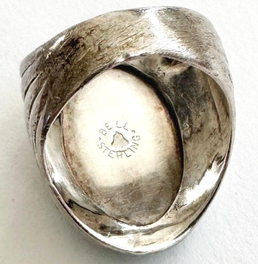 Bell Trading Turquoise Ring Vintage Native American Navajo Fred Harvey Trading Post Era Size
