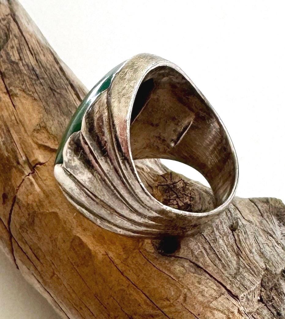 Bell Trading Turquoise Ring Vintage Native American Navajo Fred Harvey Trading Post Era Size