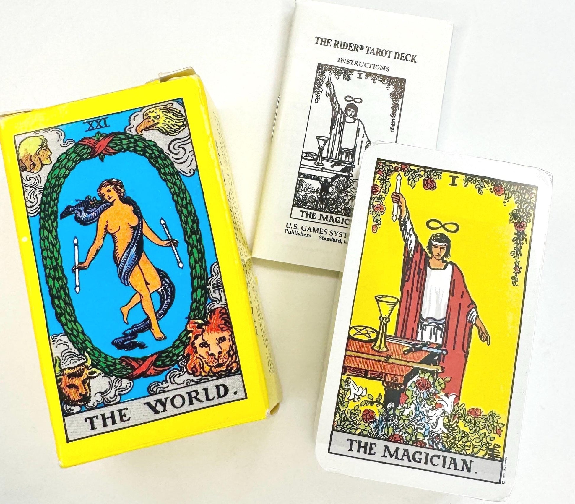 Vintage Tarot Card Deck 70s 80s Raider Waite Miniature Sealed Never Used Cards Made in Switzerland