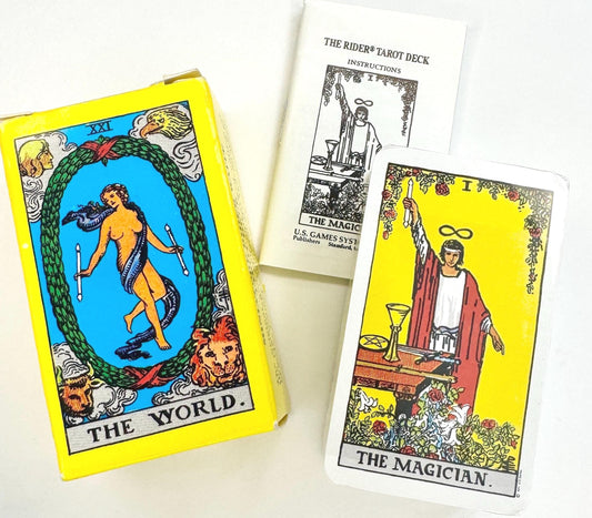 Vintage Tarot Card Deck 70s 80s Raider Waite Miniature Sealed Never Used Cards Made in Switzerland