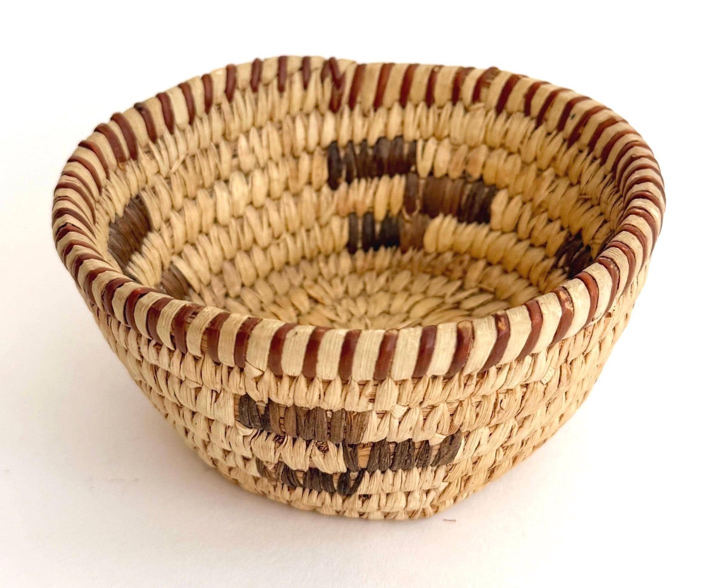 Small Vintage Papago Basket Bowl Southwest Native American