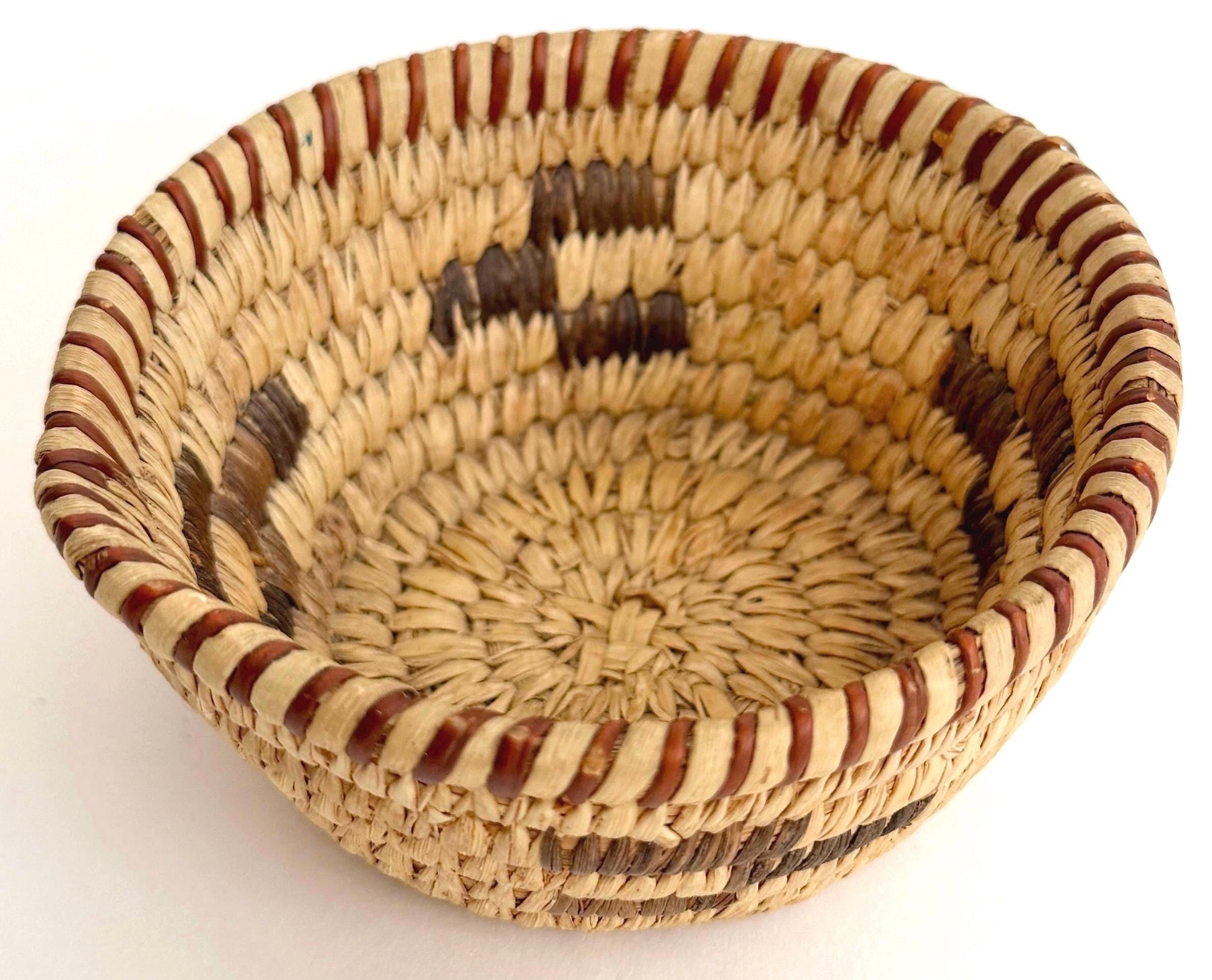 Small Vintage Papago Basket Bowl Southwest Native American