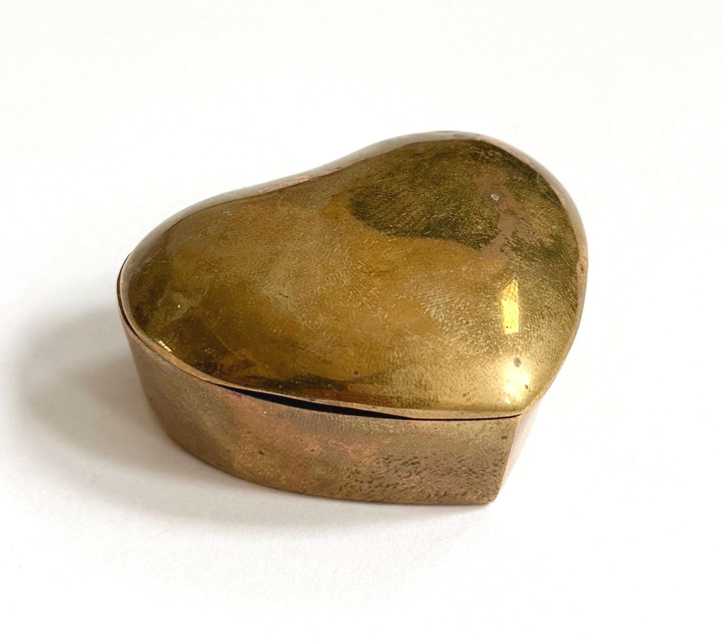 Vintage Solid Brass Heart Box Valentines Love Anniversary Gift