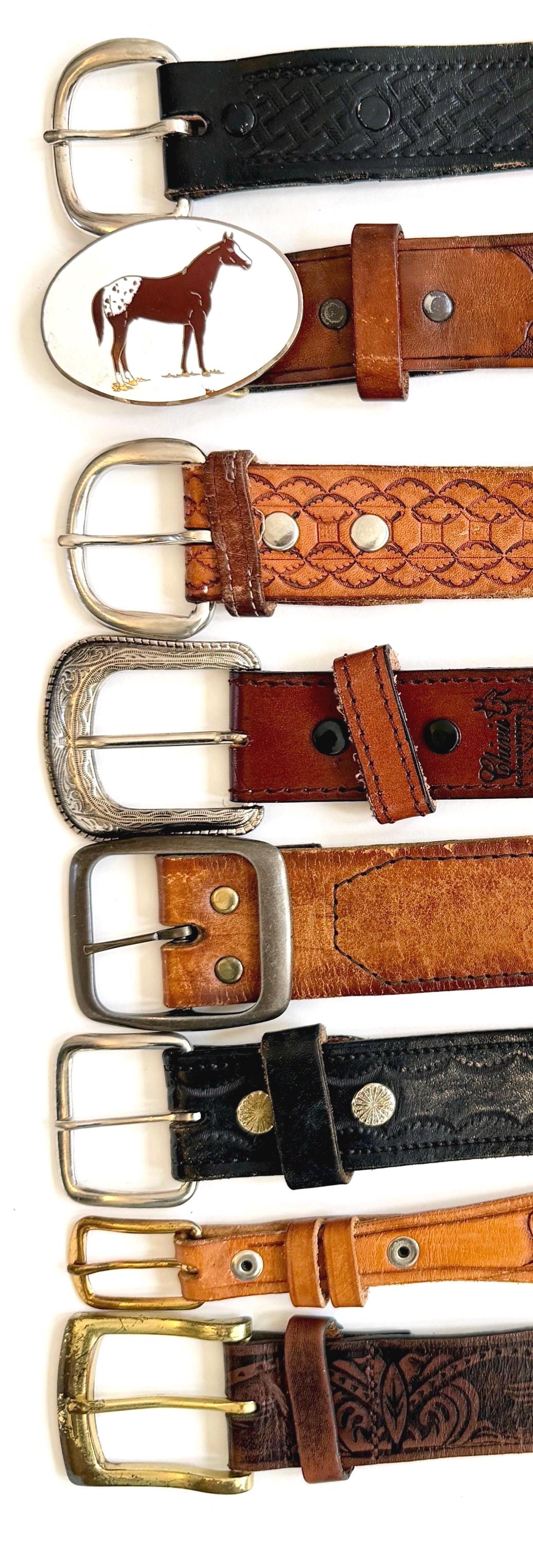 Vintage Toole Leather Western Cowboy Belt 70s 80s Boho Americana