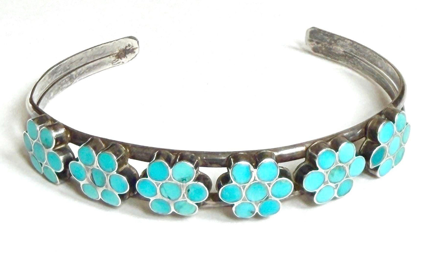 Vintage Dishta Turquoise Cuff Bracelet Native American Handcrafted