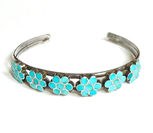 Vintage Dishta Turquoise Cuff Bracelet Native American Handcrafted