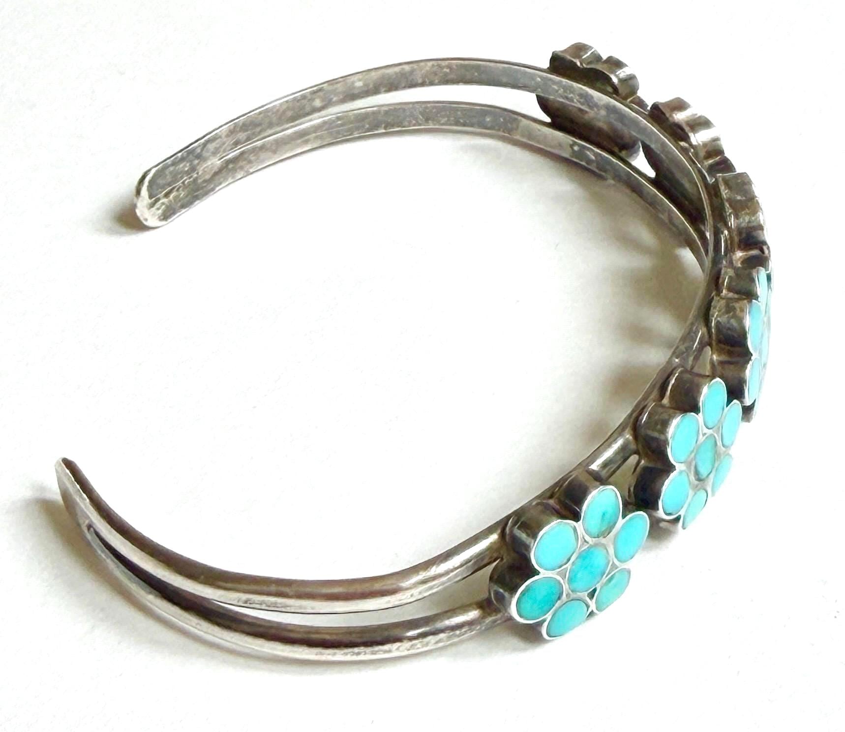 Vintage Dishta Turquoise Cuff Bracelet Native American Handcrafted