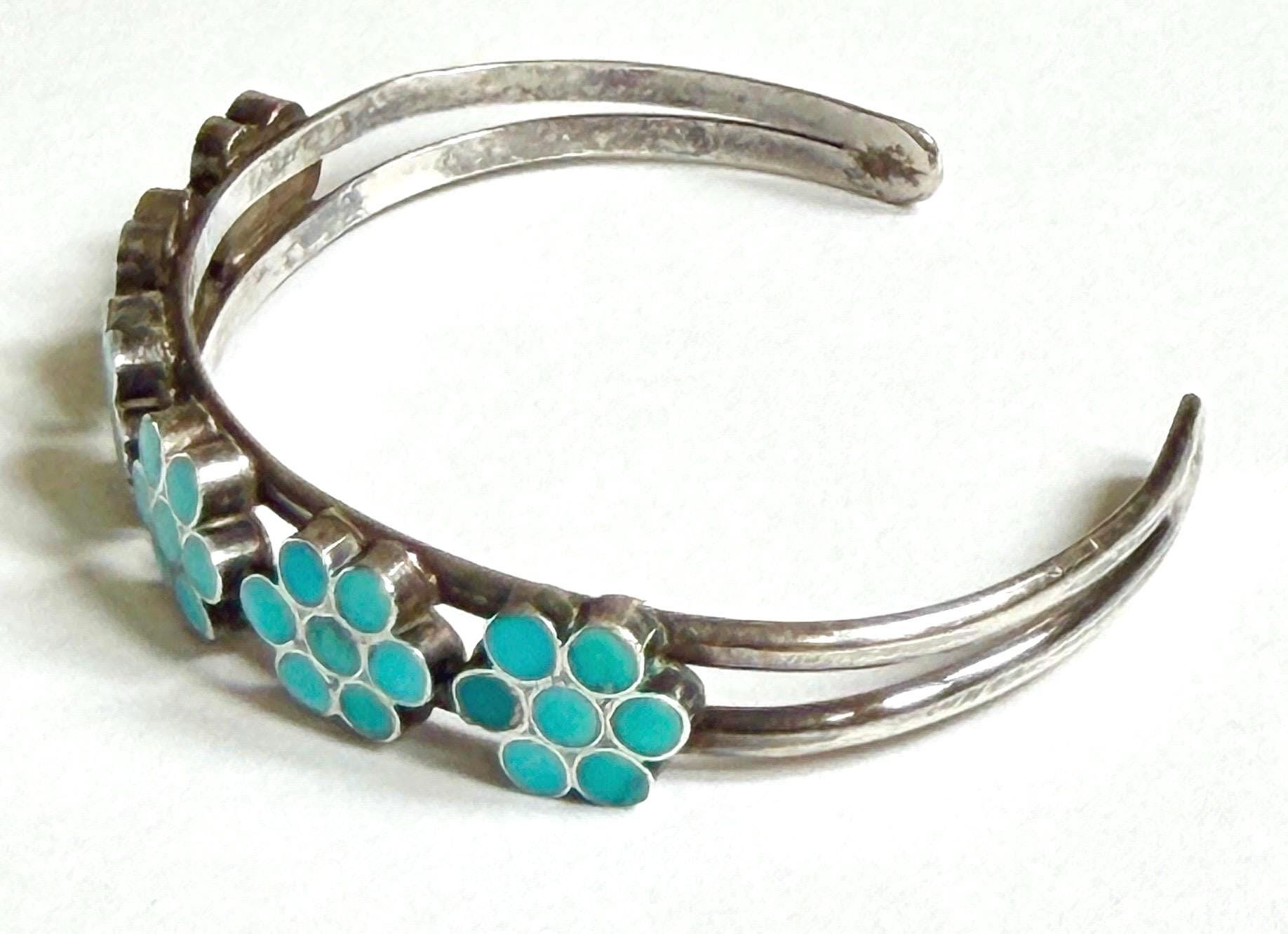 Vintage Dishta Turquoise Cuff Bracelet Native American Handcrafted