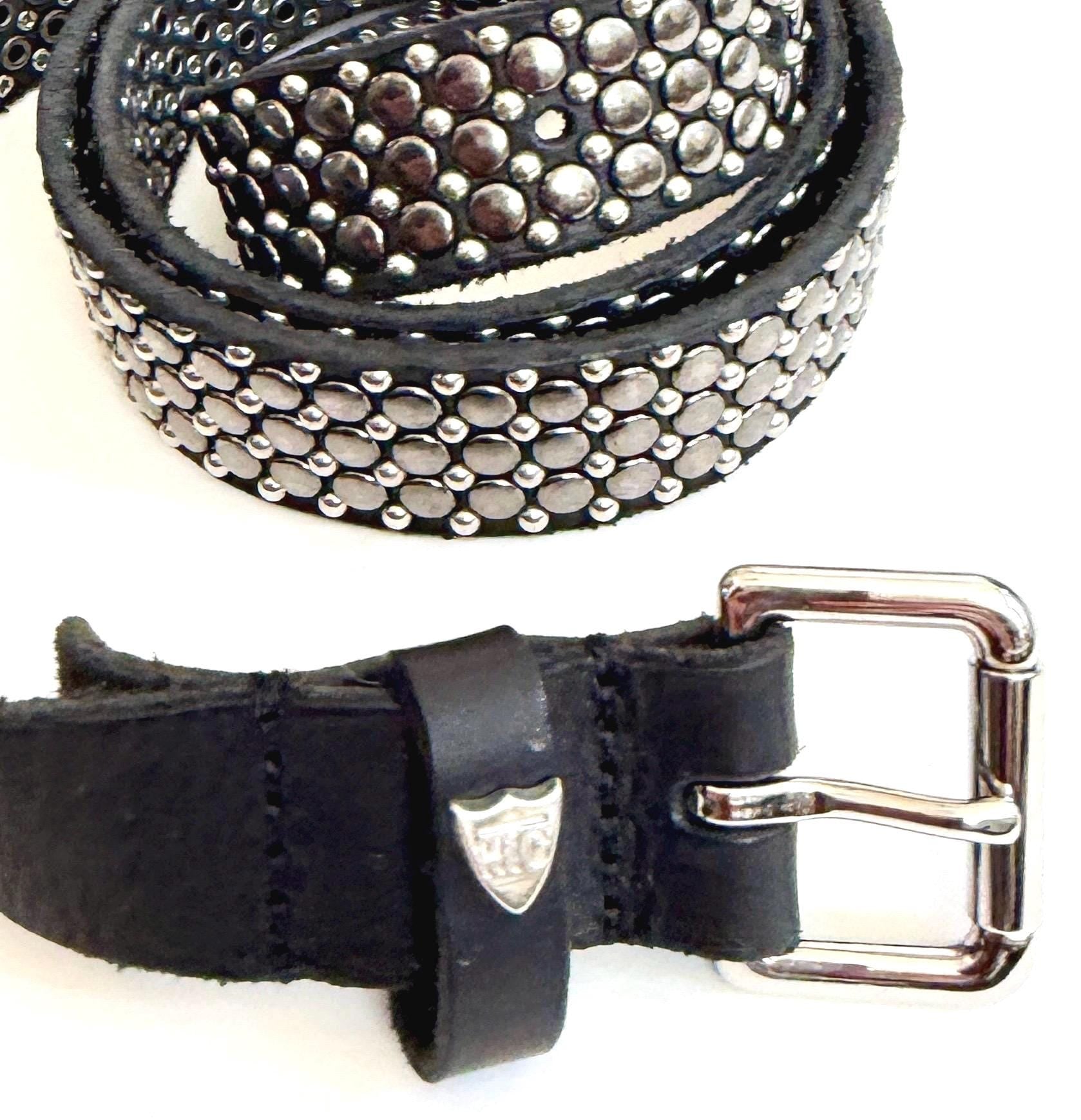 Vintage Hollywood Trading Company HTC Sillver Studded Belt Heavily Size 34