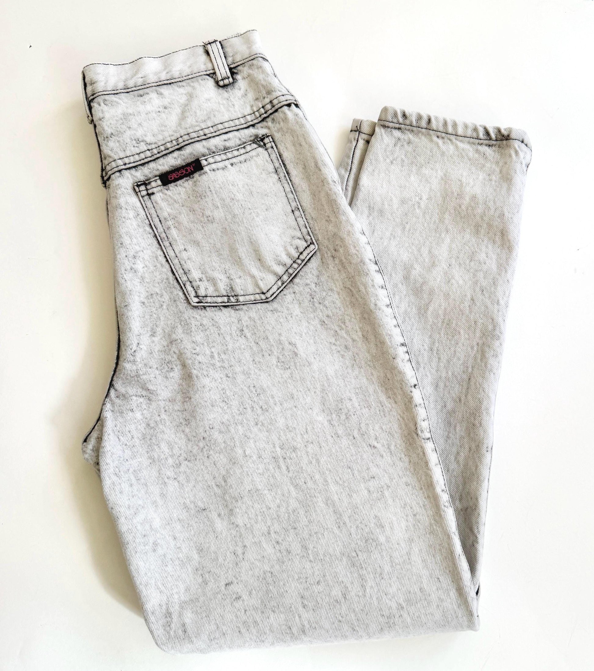 Vintage 80s Sasson Gray Acid Wash Jeans Denim Mom Jean High Waist