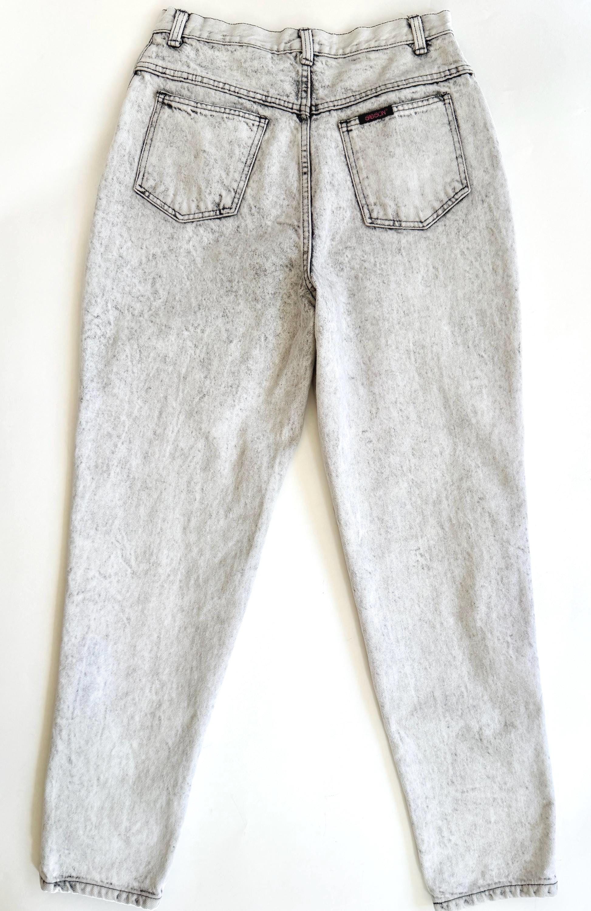 Vintage 80s Sasson Gray Acid Wash Jeans Denim Mom Jean High Waist