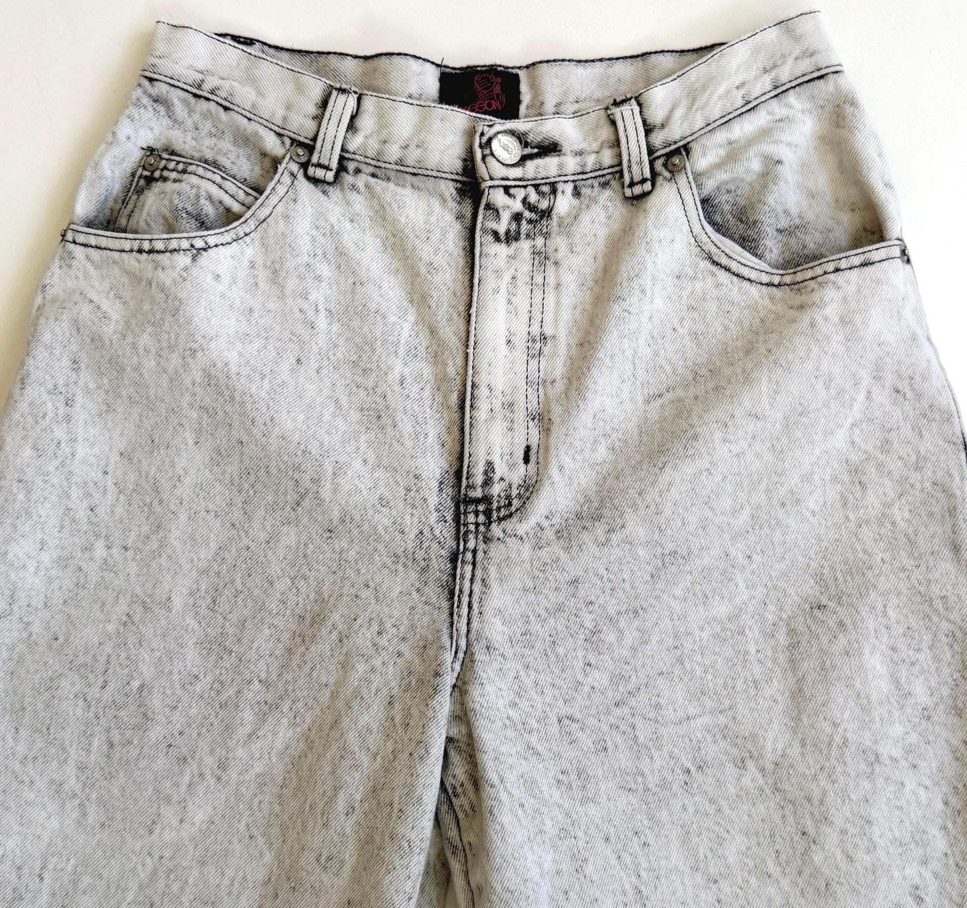 Vintage 80s Sasson Gray Acid Wash Jeans Denim Mom Jean High Waist