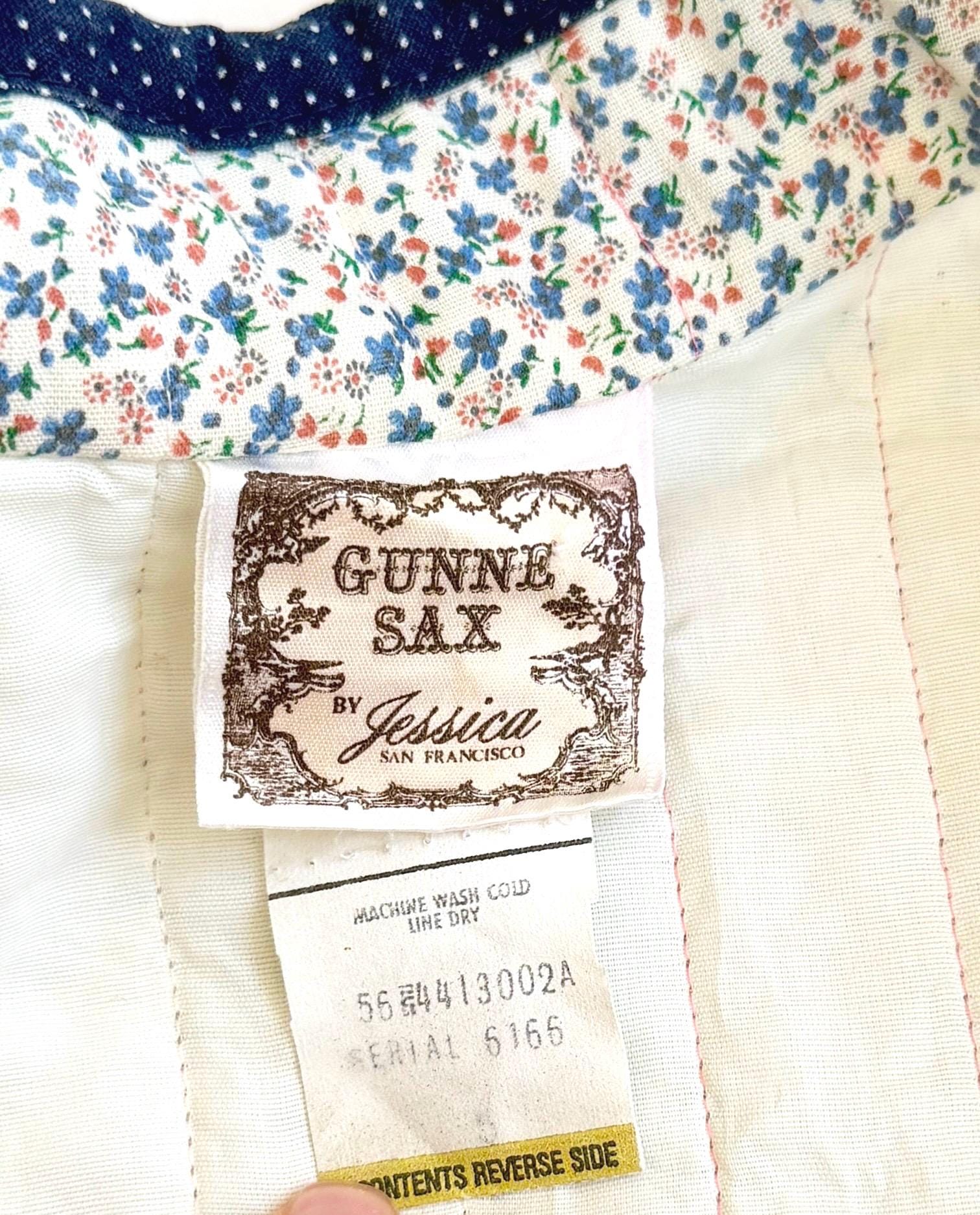 Vintage 70s Gunne Sax Cropped Top Jacket Lightly Quilted Ditsy Floral Print Cotton