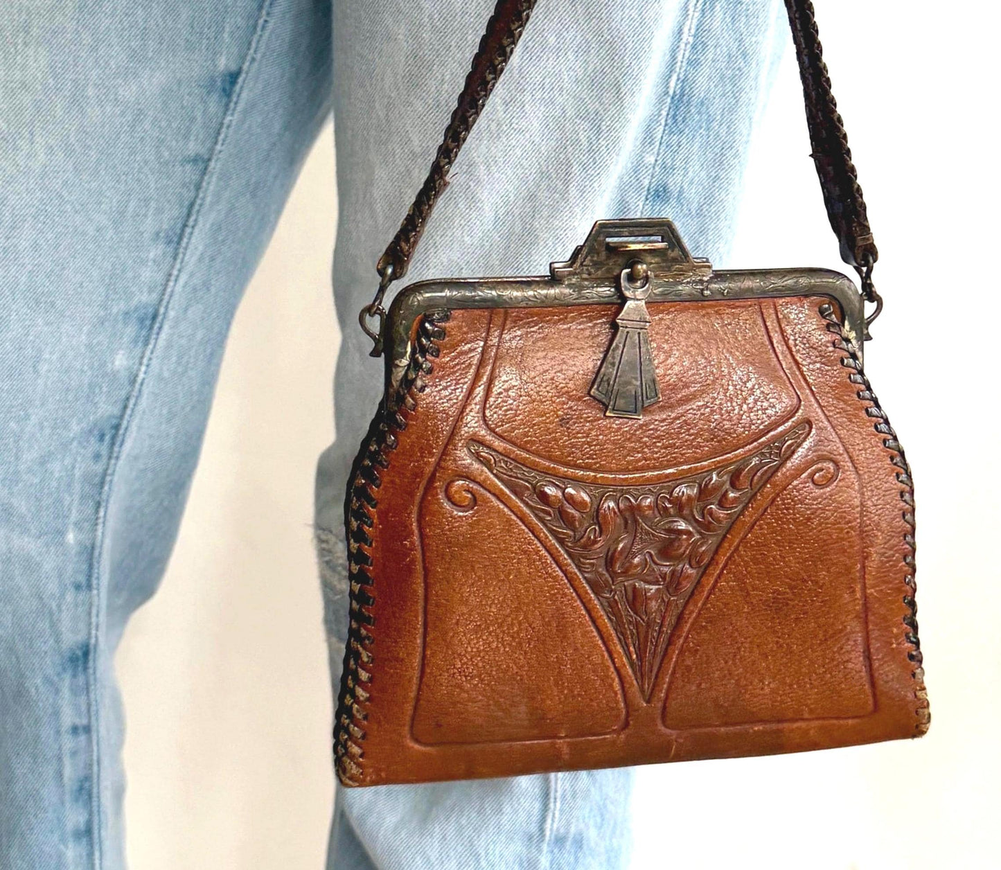Antique Meeker Made Bag 1800s 1900s Art Nouveau Arts & Crafts Era