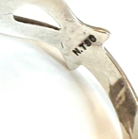 Vintage Cast Sterling Turquoise Cuff Bracelet Atkinson Trading Co Native American