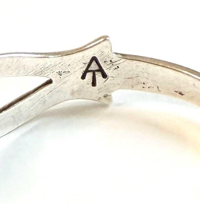Vintage Cast Sterling Turquoise Cuff Bracelet Atkinson Trading Co Native American