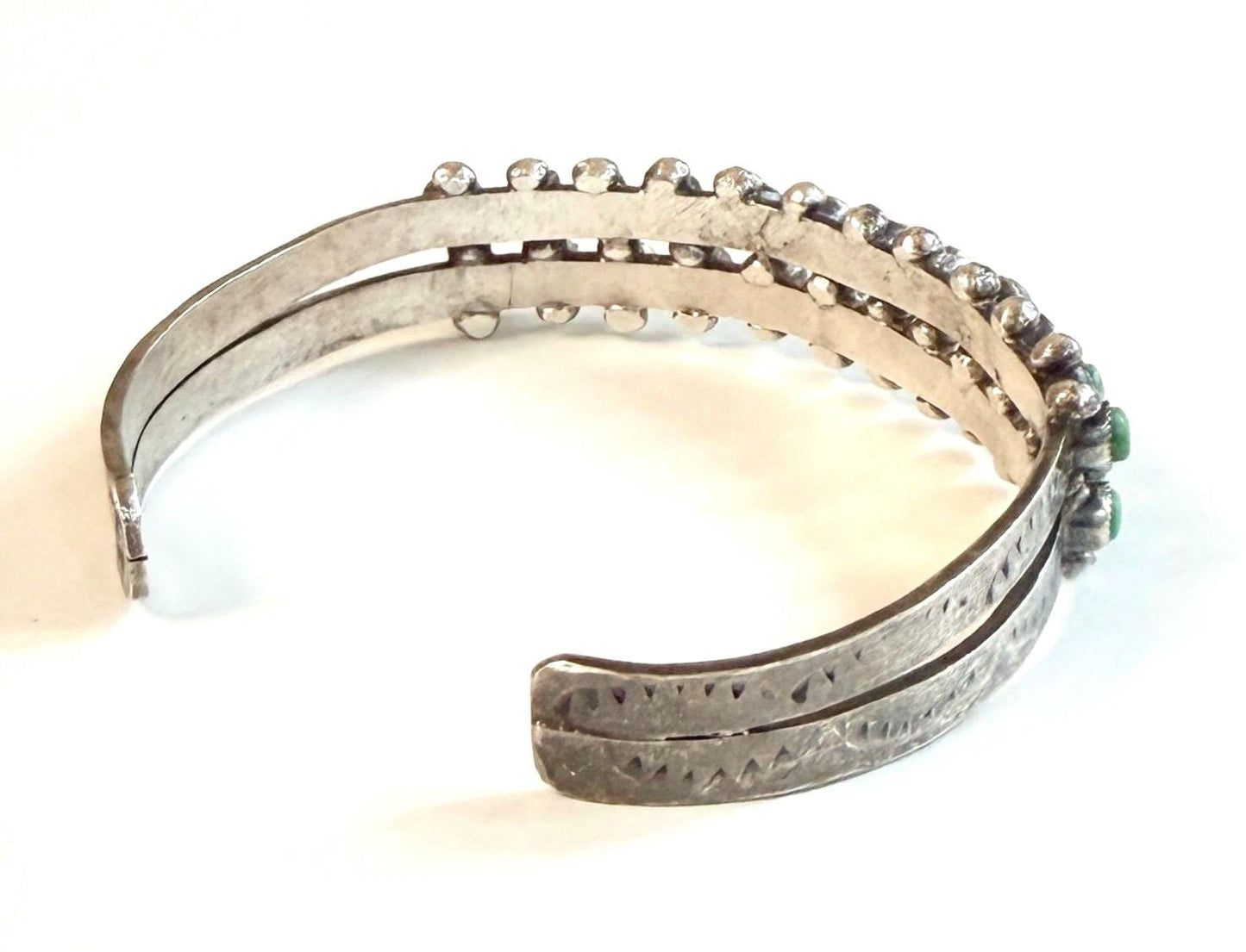 Vintage Snake Eye Turquoise Cuff Bracelet 30's 40's Native American Zuni