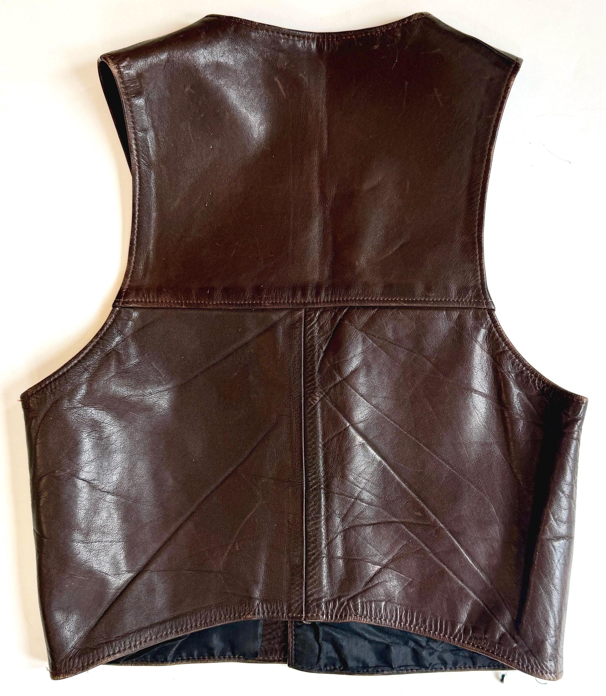 Vintage Handmade Buffalo Nickel Western Leather Vest