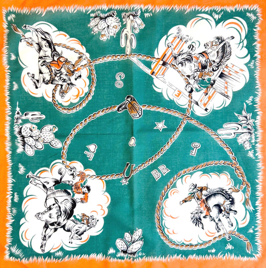 Rare Vintage 80s Banana Republic Travel & Safari Cowboy Bandana