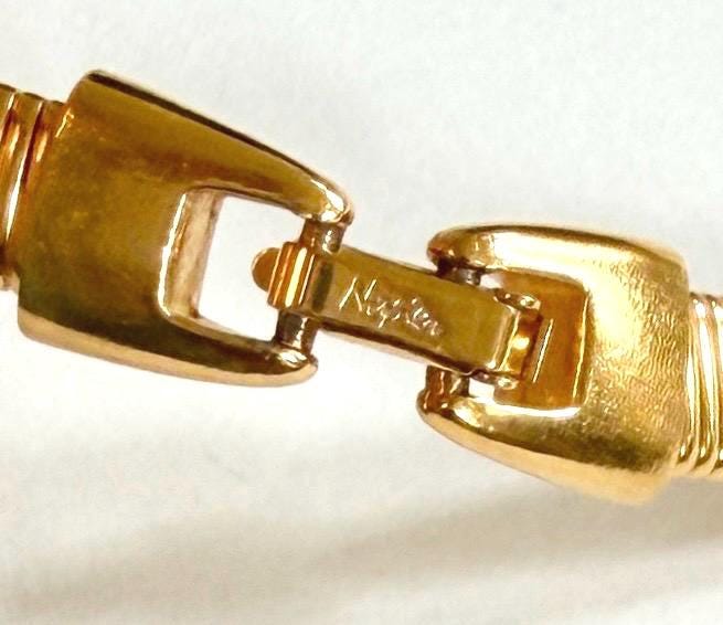 Slinky 80s Gold Choker Necklace Vintage Napier Costume Jewelry