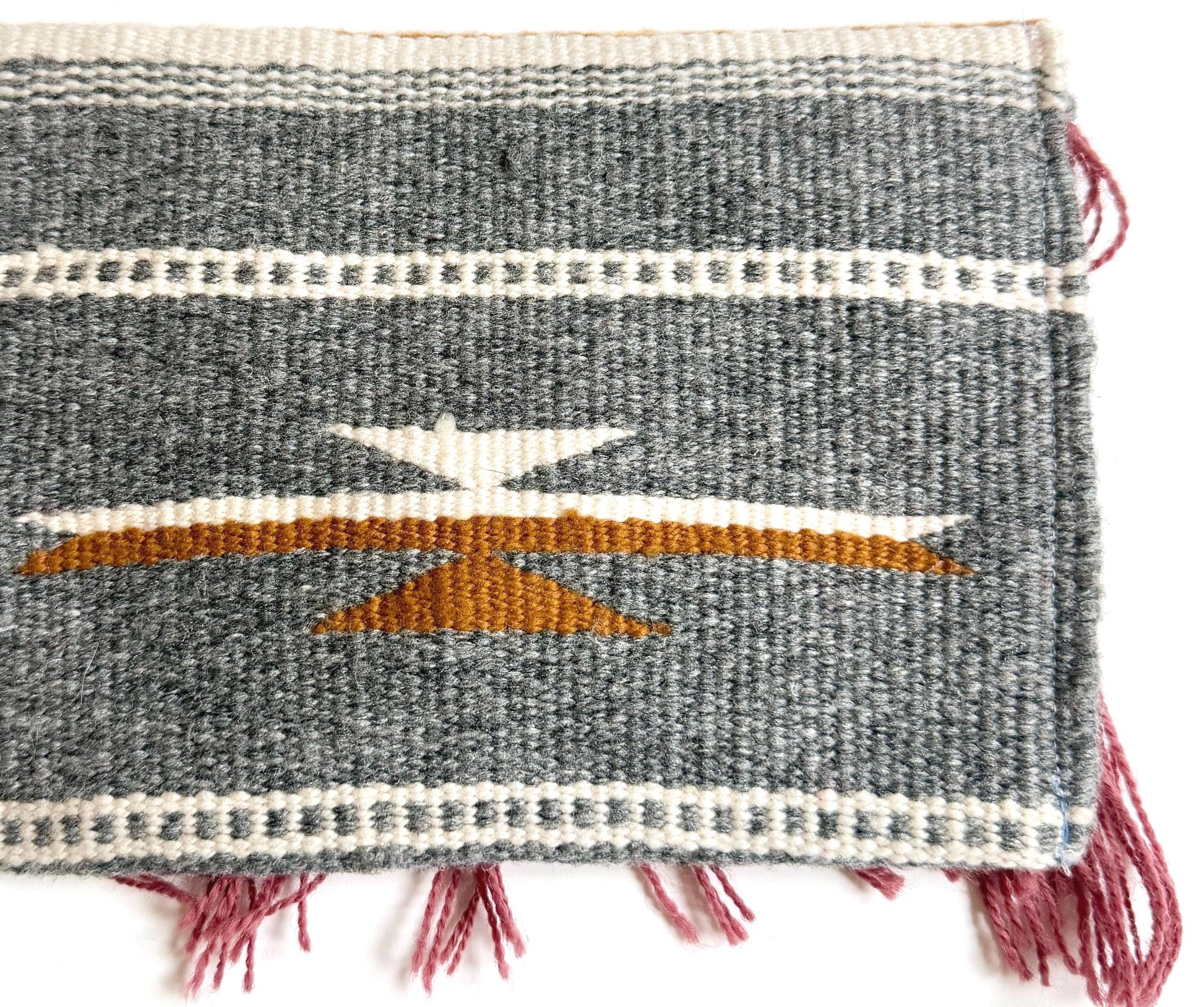 Vintage Chimayo Clutch Bag New Mexico Southwest Handwoven Gray White Wool Pouch