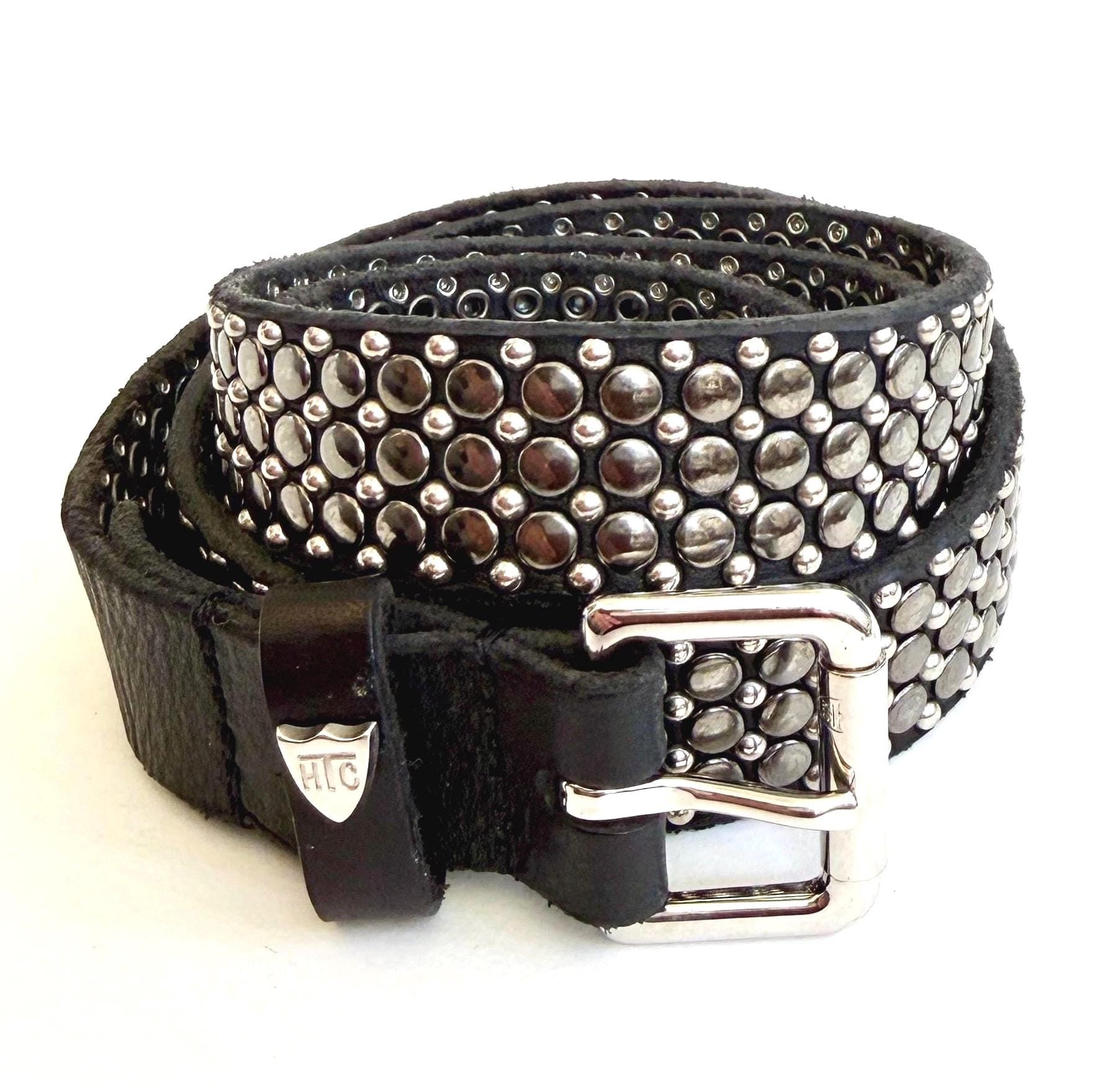 Vintage Hollywood Trading Company HTC Sillver Studded Belt Heavily Size 34