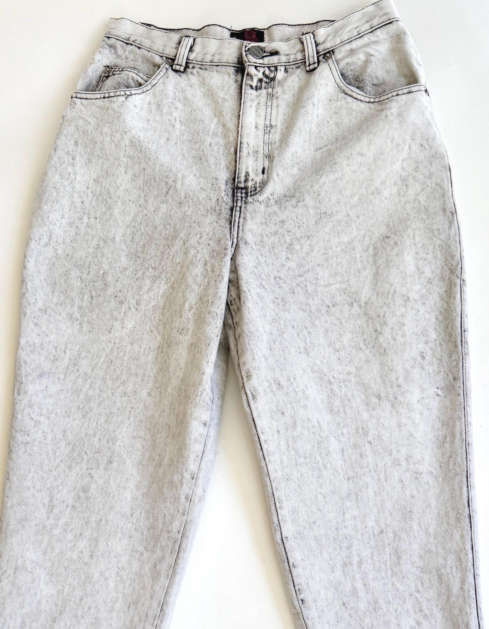 Vintage 80s Sasson Gray Acid Wash Jeans Denim Mom Jean High Waist