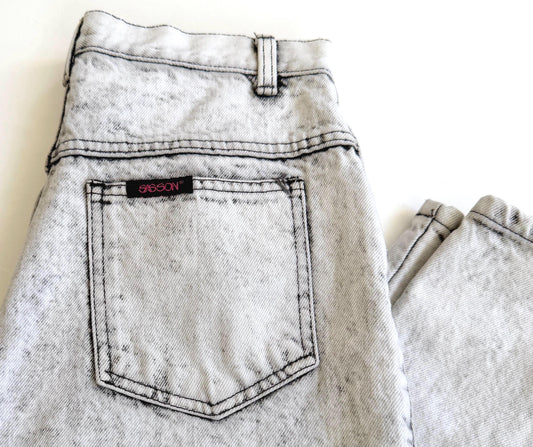 Vintage 80s Sasson Gray Acid Wash Jeans Denim Mom Jean High Waist
