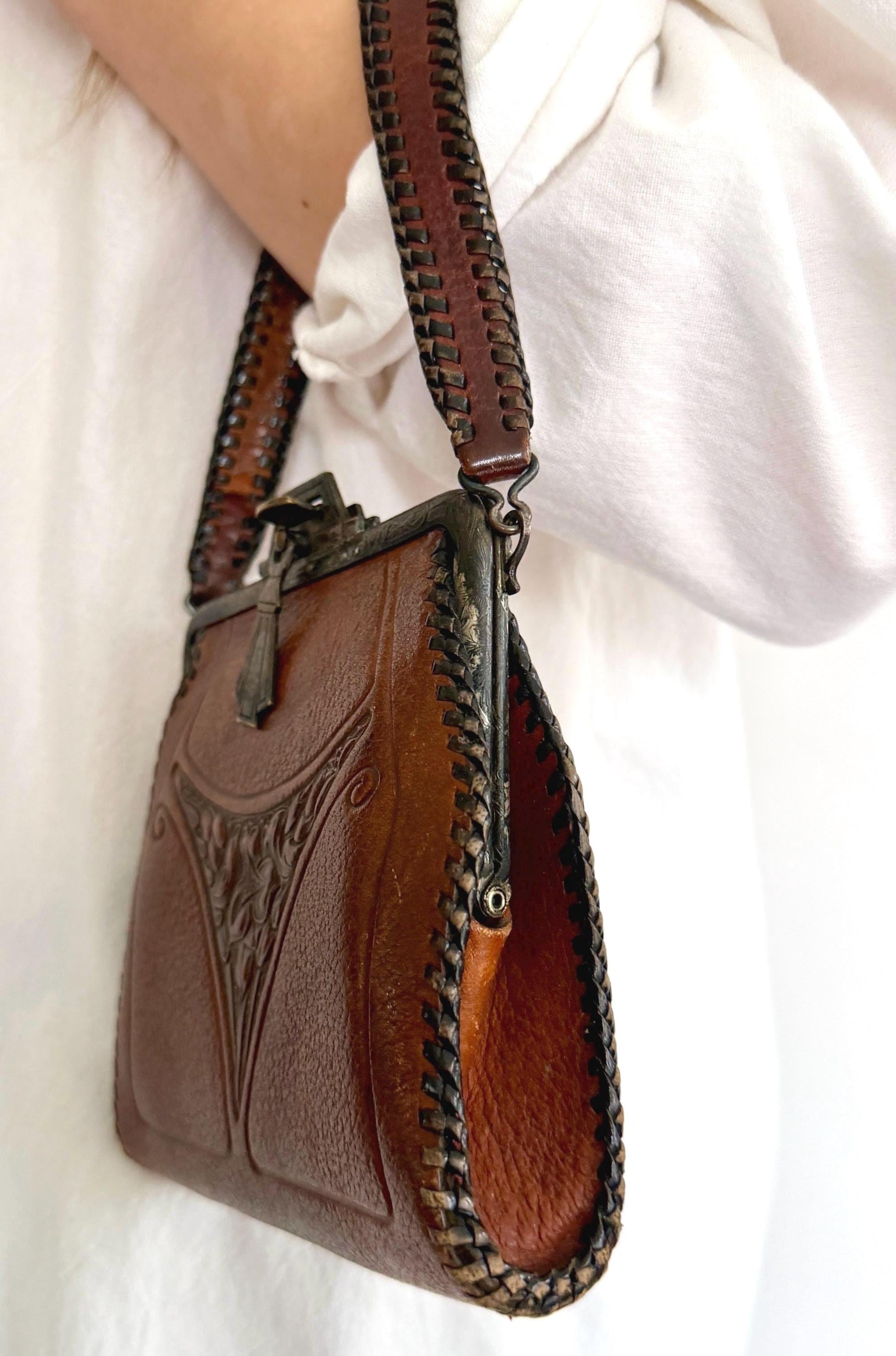 Antique Meeker Made Bag 1800s 1900s Art Nouveau Arts & Crafts Era