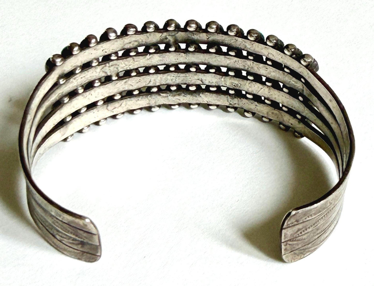 Vintage Snake Eye Turquoise Cuff Bracelet 30's 40's Native American Zuni