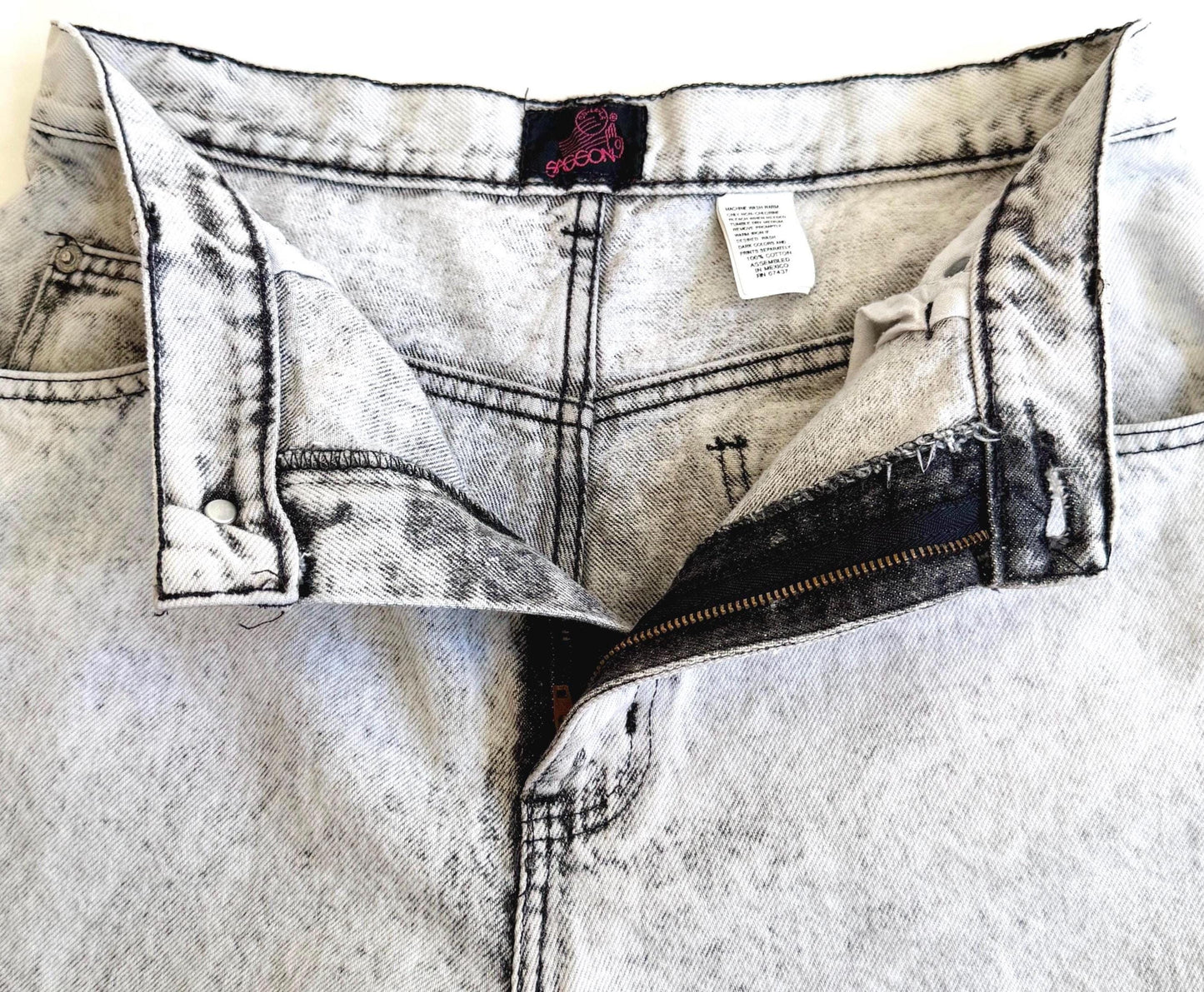 Vintage 80s Sasson Gray Acid Wash Jeans Denim Mom Jean High Waist