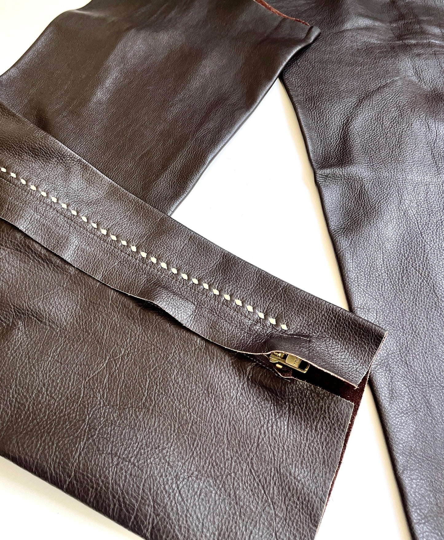 Handmade Vintage Western Riding Chaps Dark Brown Leather