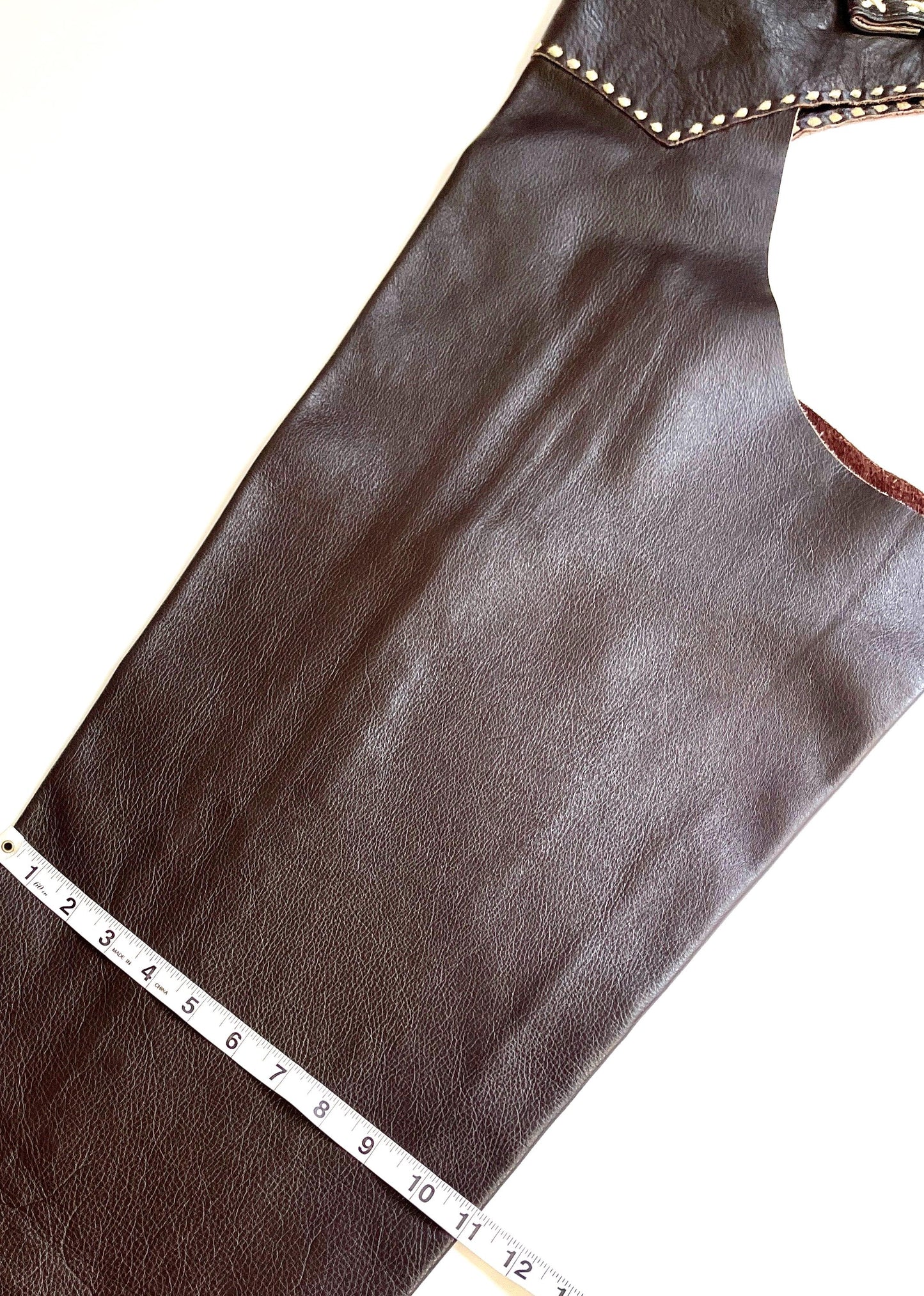 Handmade Vintage Western Riding Chaps Dark Brown Leather