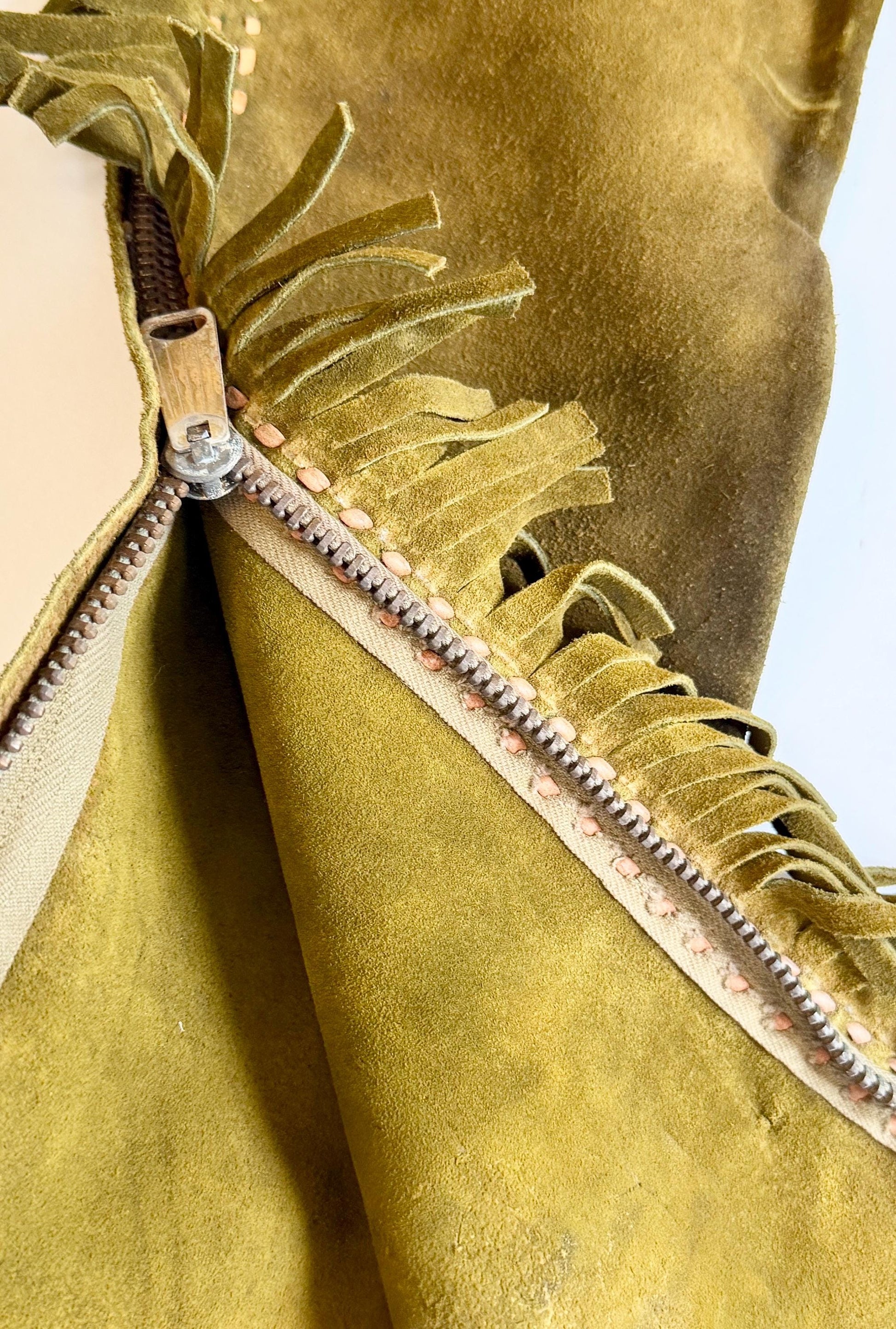 Handmade Vintage Western Riding Chaps Fringe Trim