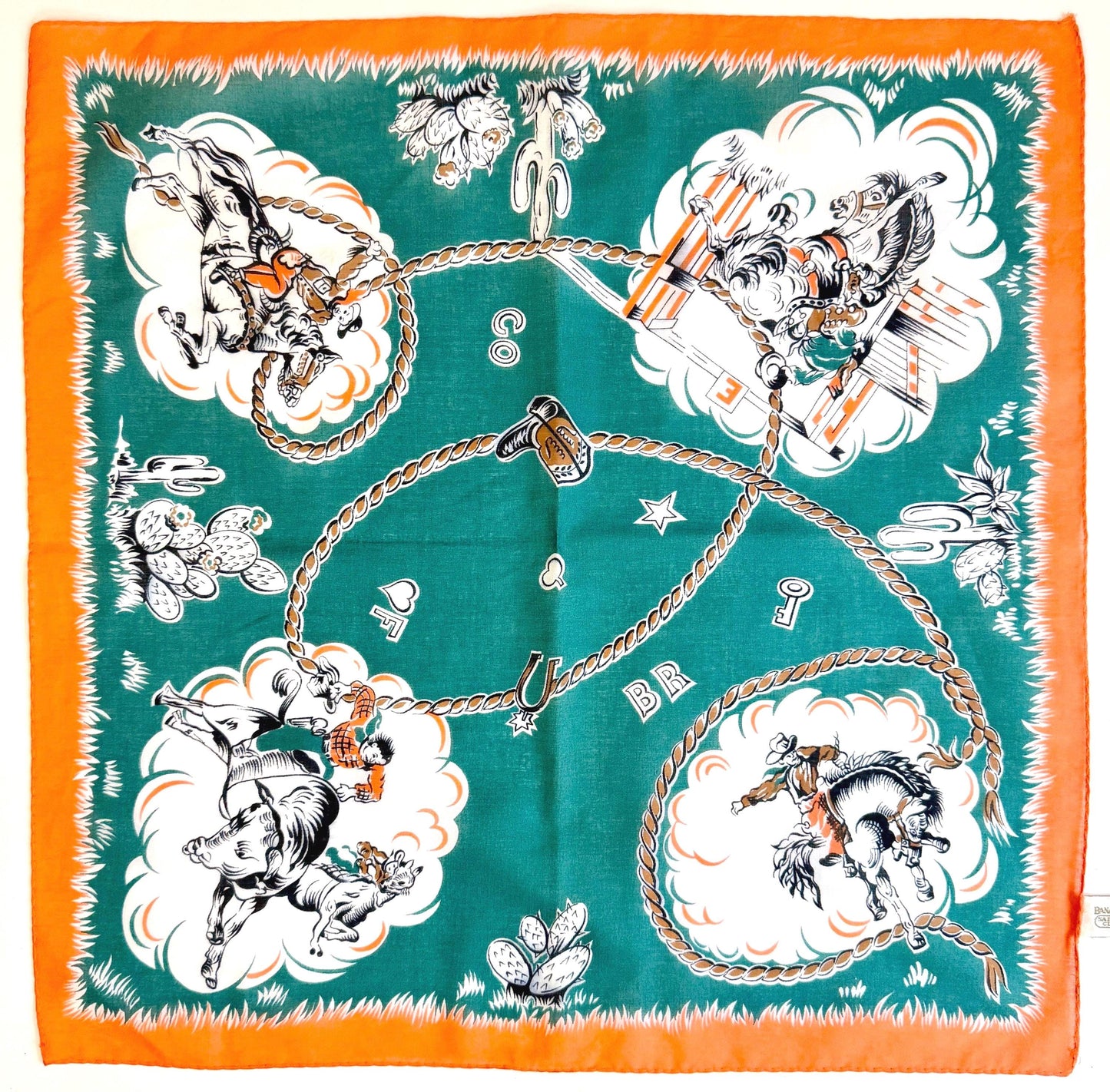 Rare Vintage 80s Banana Republic Travel & Safari Cowboy Bandana