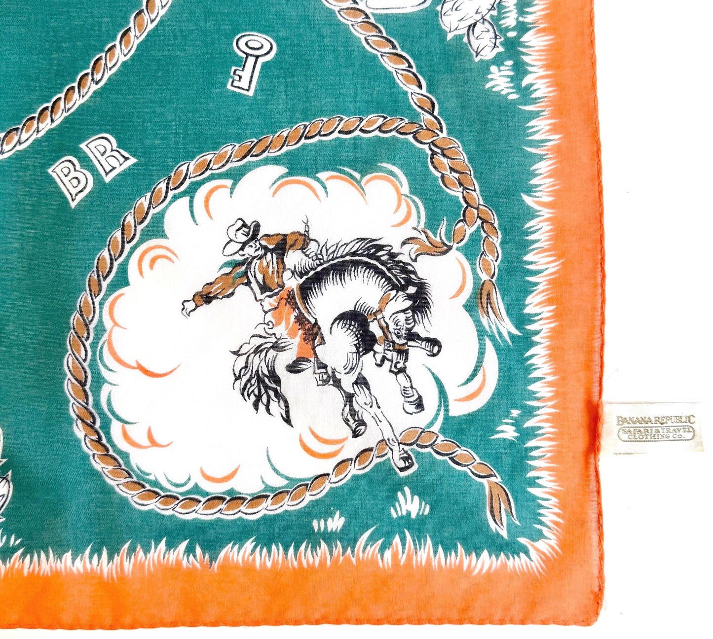 Rare Vintage 80s Banana Republic Travel & Safari Cowboy Bandana