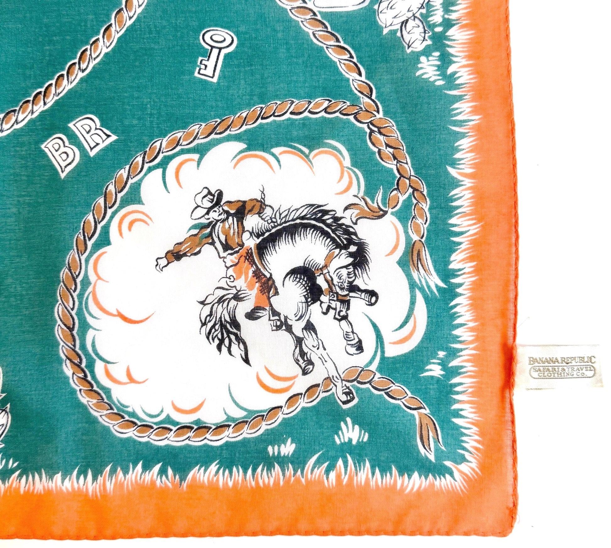Rare Vintage 80s Banana Republic Travel & Safari Cowboy Bandana
