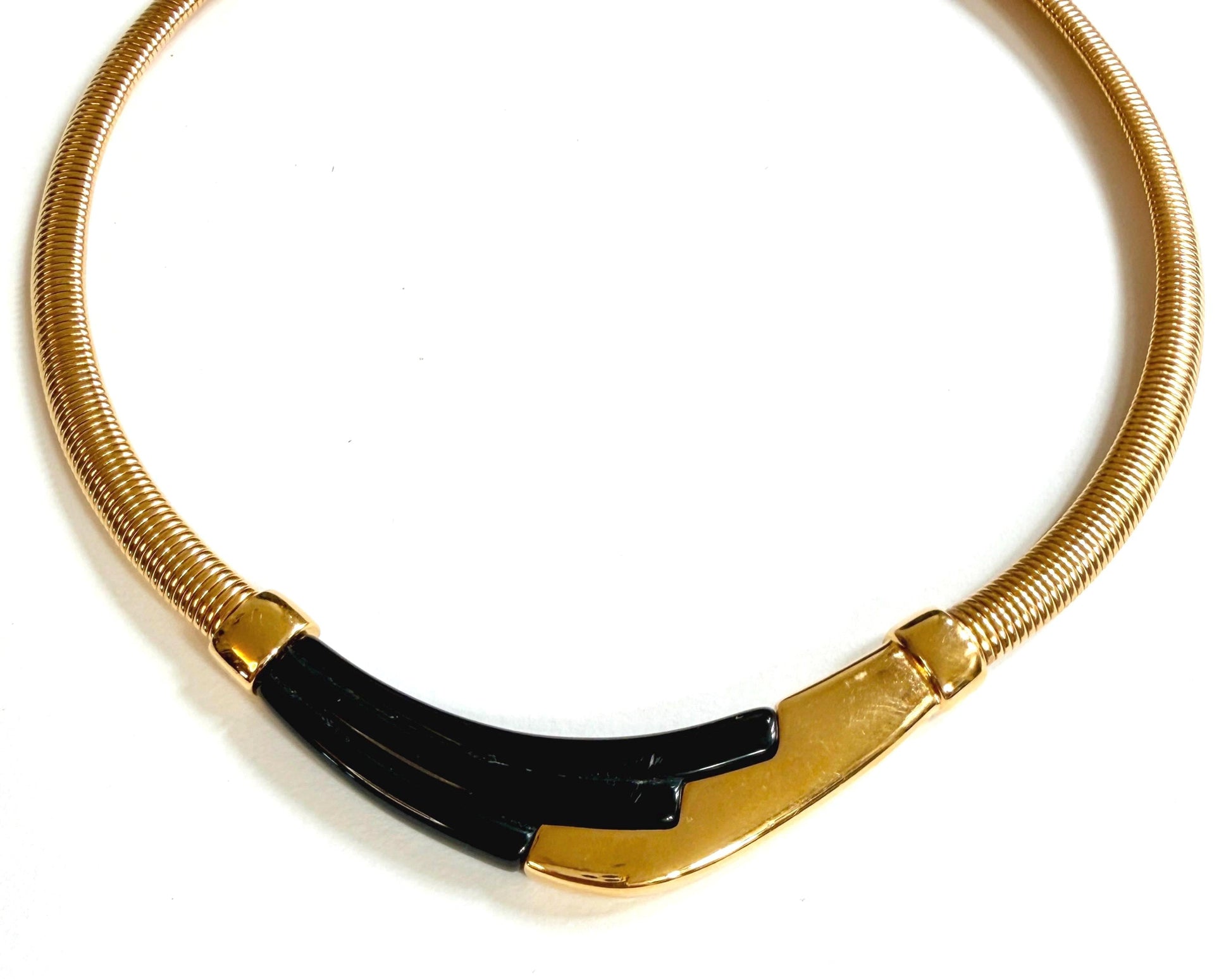 Slinky 80s Gold Choker Necklace Vintage Napier Costume Jewelry