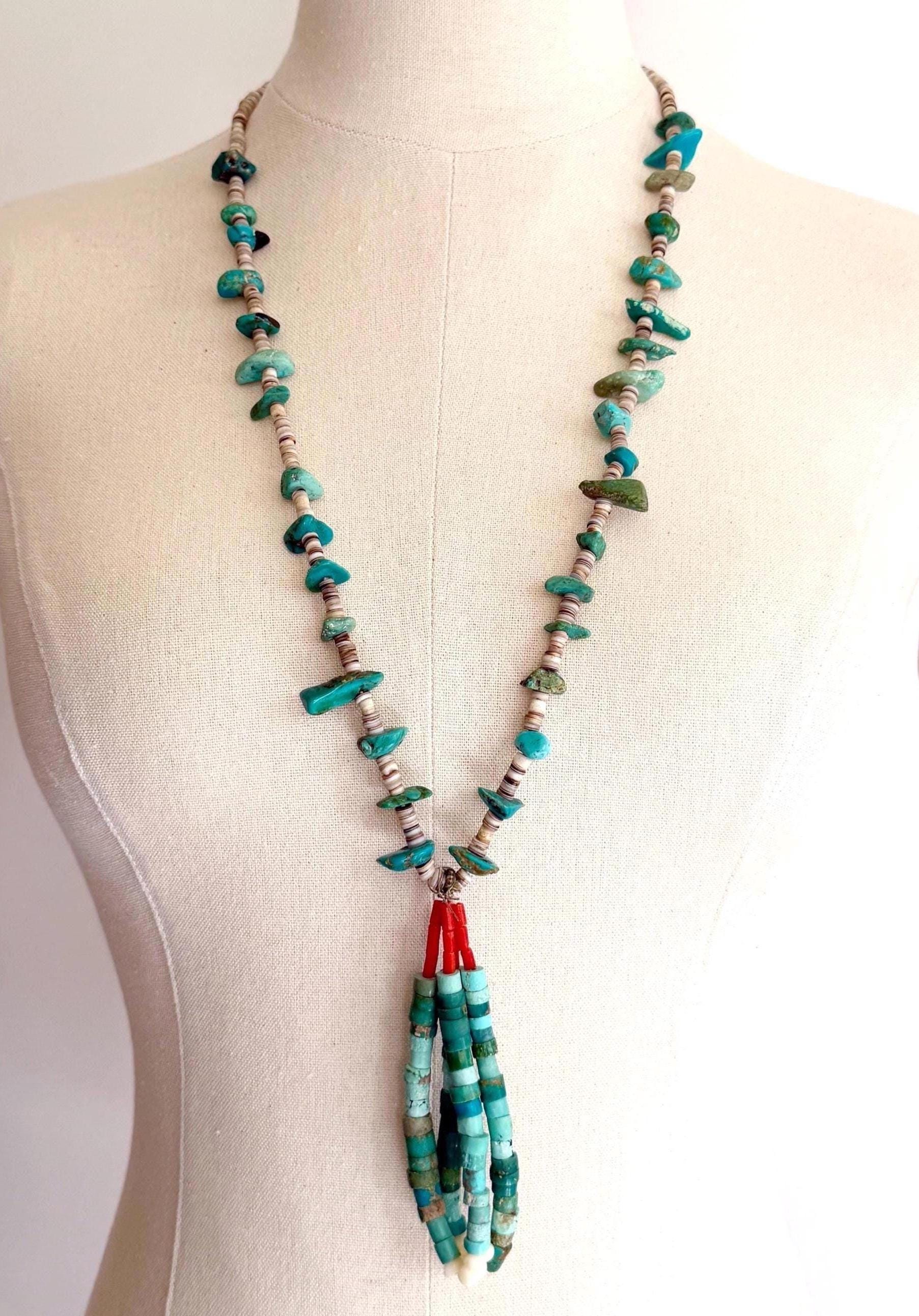 Vintage Native American Turquoise Jacla Necklace