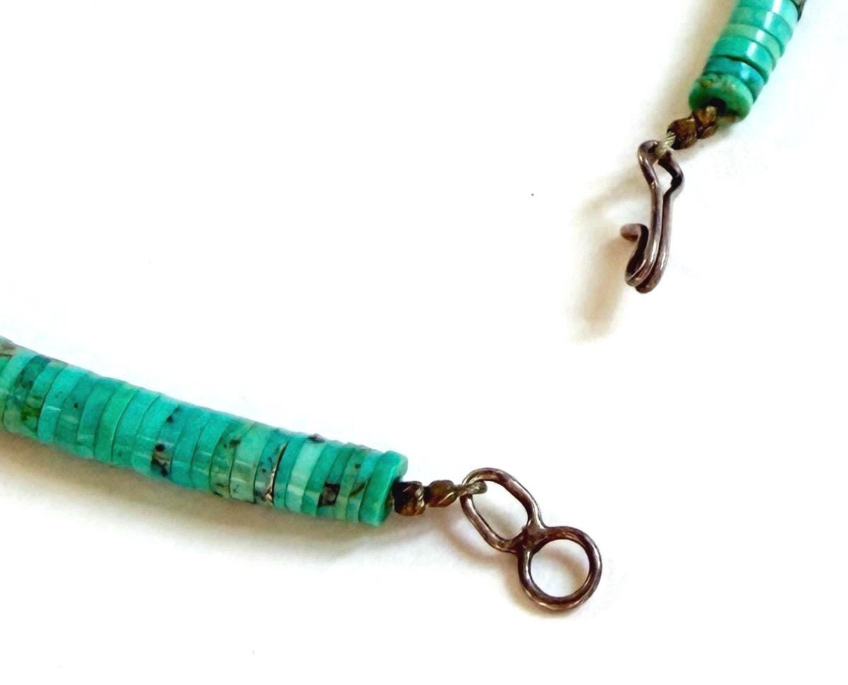 Vintage Turquoise Heishi Bead Necklace Vintage Native American Santo Domingo